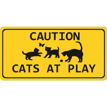 Caution Cats At Play Photo License Plate