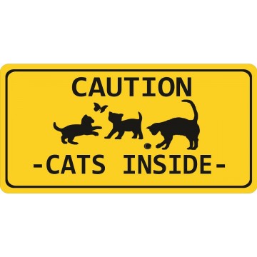 Caution Cats Inside Photo License Plate