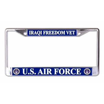 U.S. Air Force Iraqi Freedom Vet Chrome License Plate Frame