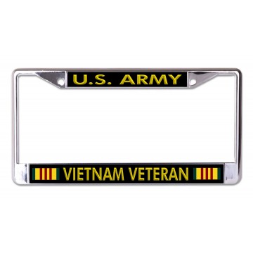 U.S. Army Vietnam Vet Gold Letters Chrome License Plate Frame