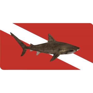 Tiger Shark Diver Flag Photo License Plate