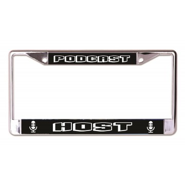 Podcast Host Chrome License Plate Frame
