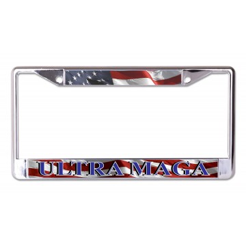 Ultra Maga Chrome License Plate Frame