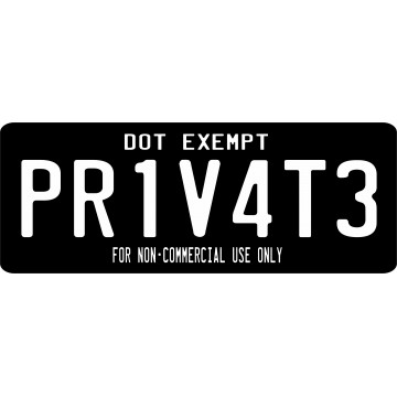 Lawful Traveler Private On Black Half Size Photo License Plate