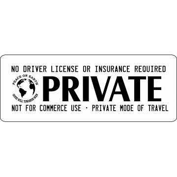 Sovereign Citizen Half Size Photo License Plate