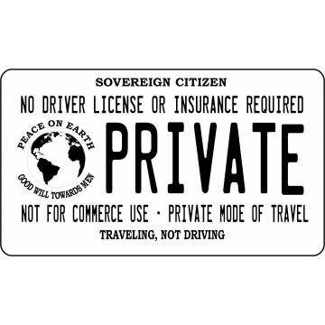 Private Sovereign Citizen Motorcycle Photo License Plate