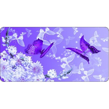 Purple Butterflies Photo License Plate