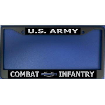 U.S. Army Combat Infantry #2 Black License Plate Frame