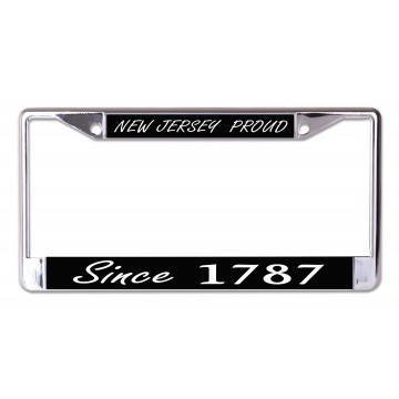 New Jersey Proud Since 1787 Chrome License Plate Frame