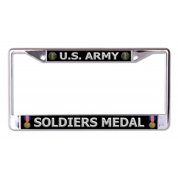 U.S. Army Soldiers Medal Chrome License Plate Frame
