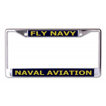 Naval Aviation Fly Navy Chrome License Plate Frame