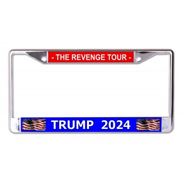 Trump 2024 The Revenge Tour Chrome License Plate Frame