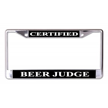 Certified Beer Judge Chrome License Plate Frame