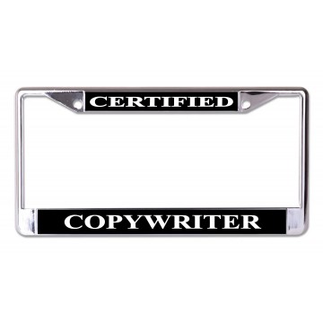 Certified Copywriter Chrome License Plate Frame