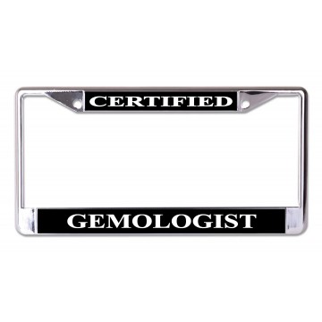 Certified Gemologist Chrome License Plate Frame