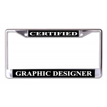 Certified Graphic Designer Chrome License Plate Frame