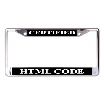 Certified HTML Code Chrome License Plate Frame