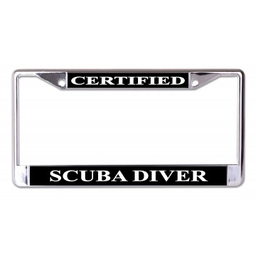 Certified Scuba Diver Chrome License Plate Frame
