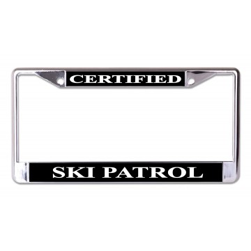 Certified Ski Patrol Chrome License Plate Frame