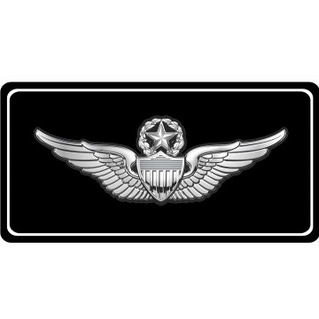 U.S. Army Master Aviator Black Photo License Plate