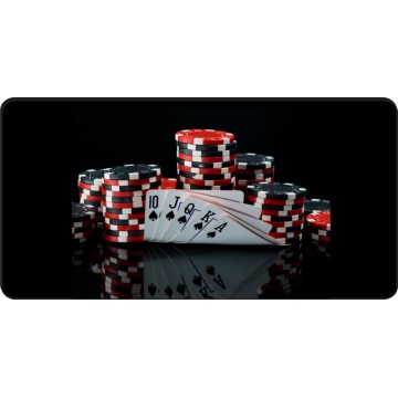 Poker Royal Flush With Chips #2 Photo License Plate
