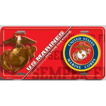 U.S. Marines Metal License Plate