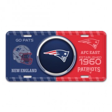 New England Patriots Metal License Plate