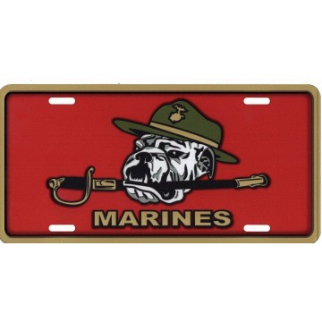 U.S. Marines Bulldog License Plate 