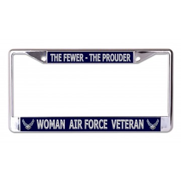 Woman Air Force Veteran Chrome License Plate Frame