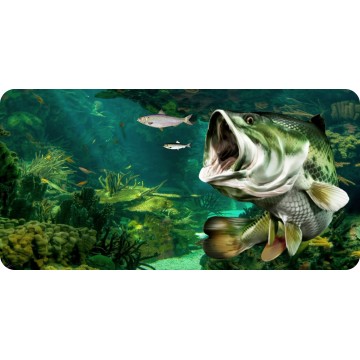 Largemouth Bass Underwater Photo License Plate