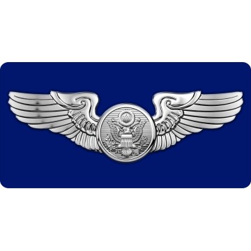 U.S. Air Force Aircrew Chrome Wings Photo License Plate
