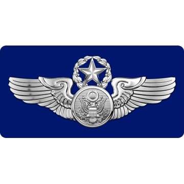 U. S. Air Force Chief Aircrew Chrome Wings Photo License Plate