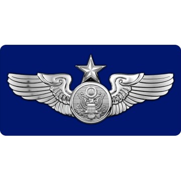 U.S. Air Force Senior Aircrew Chrome Wings Photo License Plate