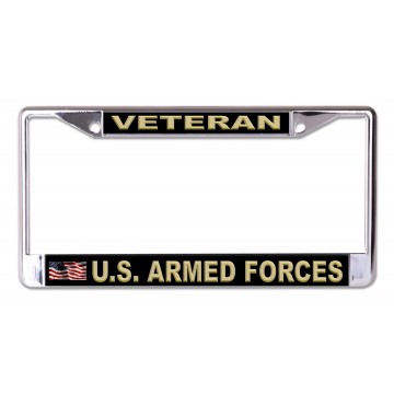 U.S. Armed Forces Veteran #2 Chrome License Plate Frame