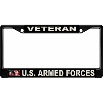 U.S. Armed Forces Veteran Black License Plate Frame