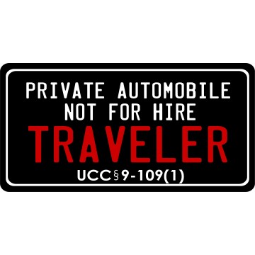 Not For Hire Traveler Black Photo License Plate