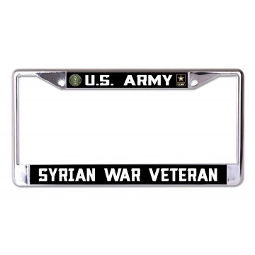 U.S. Army Syrian War Veteran Chrome License Plate Frame