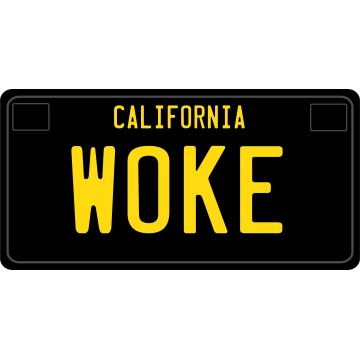 Woke California Photo License Plate