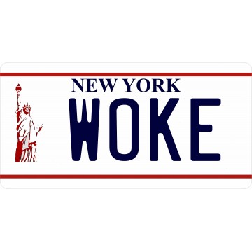 Woke New York Photo License Plate