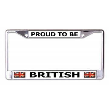Proud To Be British Chrome License Plate Frame