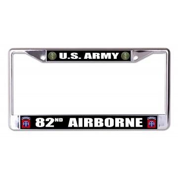 U.S. Army 82nd Airborne Chrome License Plate Frame