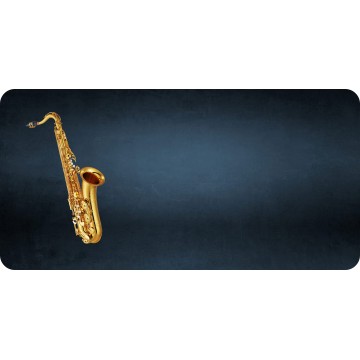 Saxophone Offset Photo License Plate