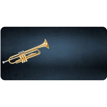 Trumpet Offset Photo License Plate