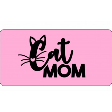 Cat Mom On Pink Photo License Plate