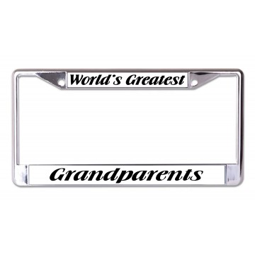 World's Greatest Grandparents Chrome License Plate Frame