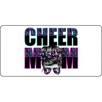 Cheer Mom On White Photo License Plate