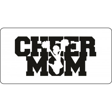 Cheer Mom #3 On White Photo License Plate