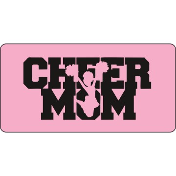 Cheer Mom #3 On Pink Photo License Plate