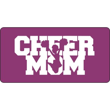 Cheer Mom #3 On Purple Photo License Plate