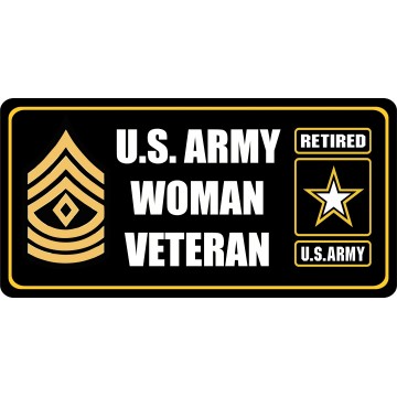 U.S. Army First Sergeant Woman Veteran Photo License Plate